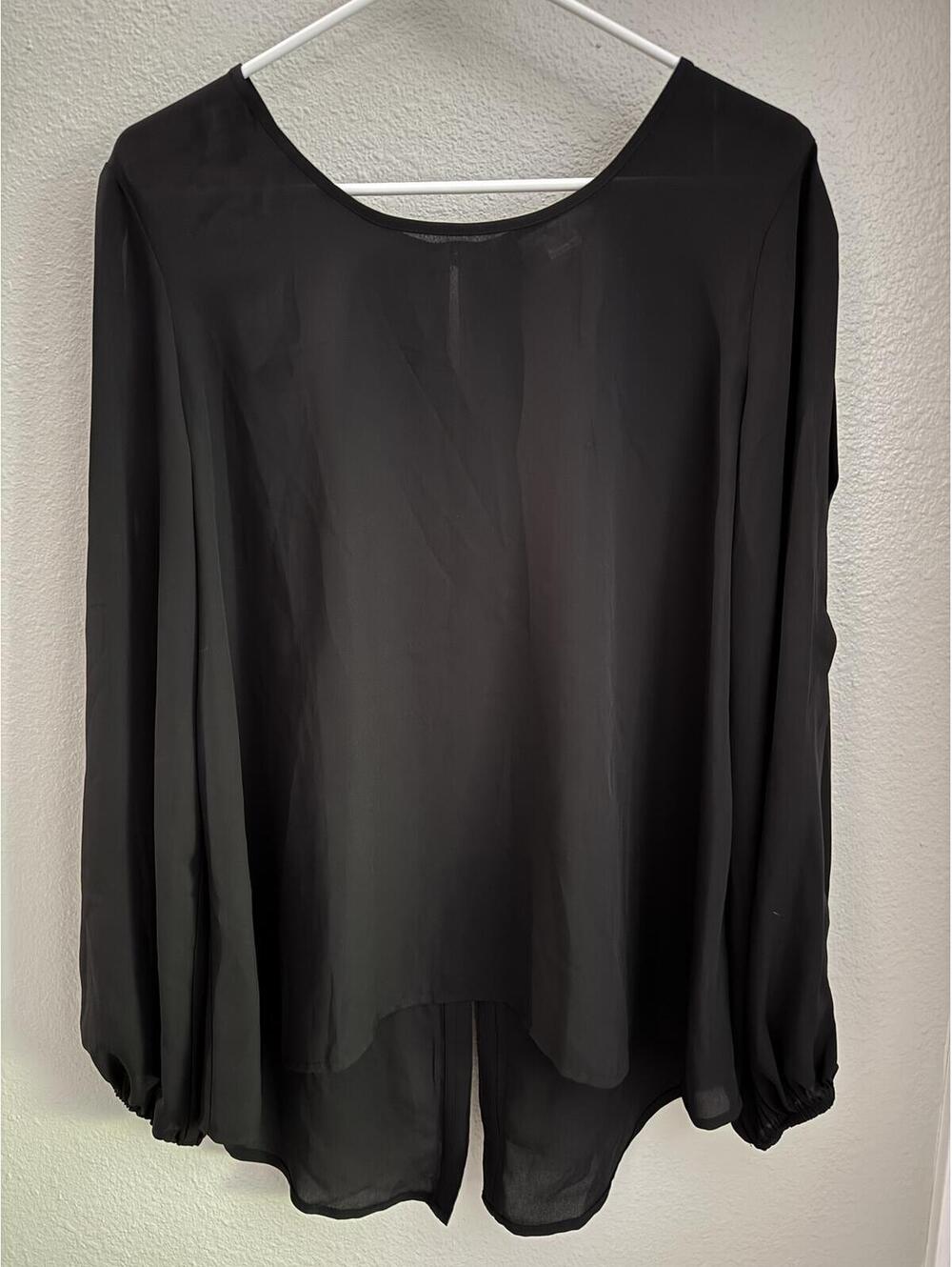 Women's Black Long Sleeve Top by Bar III. Blouse. Shirt. Size L